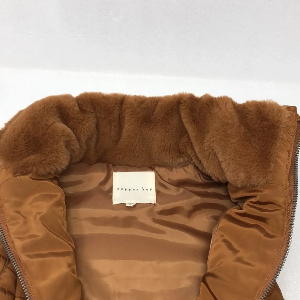 Copper Key Brown Puffer Vest Girls Size Medium